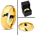 thumbnail image 4 of Tungsten Elephant Sitting Trumpeting Band Ring 7mm Men Women Comfort Fit 18k Yellow Gold Dome Polished, 4 of 4