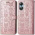 thumbnail image 6 of for Oppo A17 PU Leather Flip Wallet Case, Cute Cat Dog Cartoon Style with Card Slots Holder Phone Cover Case for Oppo A17 MG Rose Gold, 6 of 9