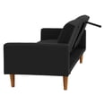 thumbnail image 3 of Poundex Modern Polyfiber Fabric Adjustable Convertible Sofa - Black, 3 of 5