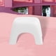 thumbnail image 3 of Taburete cuadrado moderno minimalista antideslizante decorativo grueso y duradero para niños Blanco, 3 of 9