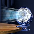 thumbnail image 5 of ChicYu Clip-On Desk Fan with Digital Display USB Rechargeable Mini Student Fan for Elementary School, Foldable Design with 3 Speed Classroom Cooler Blue, 5 of 5