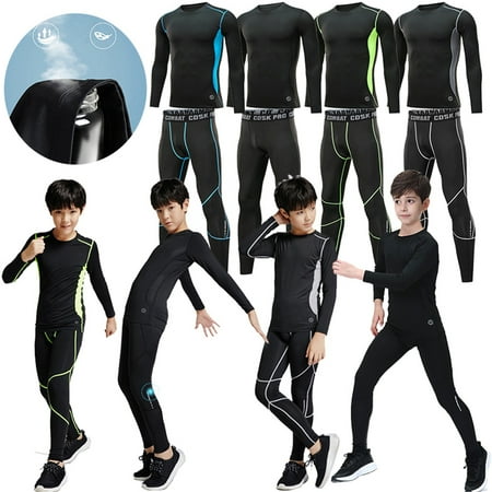

MLFU Kids Long Johns Thermal Underwear Set Lightweight Base Layer Pajama for Children 2-Piece Set