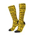 thumbnail image 2 of Womens Caution Tape Knee High Socks Comfy Thermal Boot Long Socks, 2 of 7