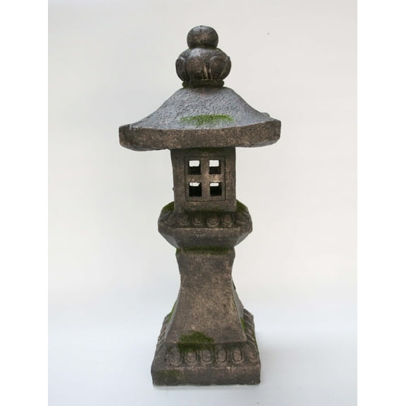 Hi-Line Gifts 26.25" Stone Multi Purpose Pagoda Lantern with Magnetic Door