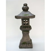 Hi-Line Gifts 26.25" Stone Multi Purpose Pagoda Lantern with Magnetic Door