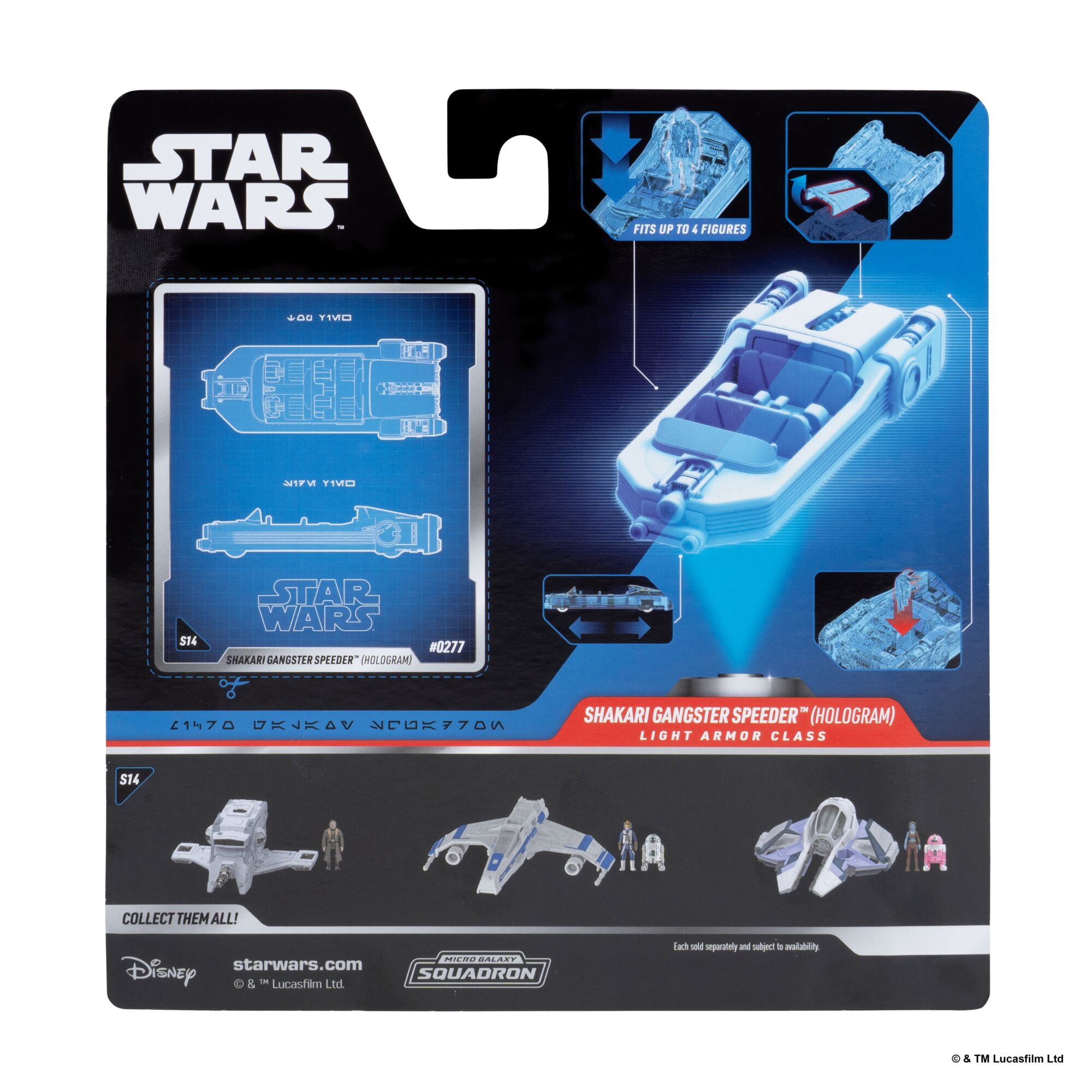 Star Wars™ Micro Galaxy Squadron Shakari Gangster Speeder (Hologram) - 3-inch Rare Edition Vehicle with 1-inch Micro Figure Accessory