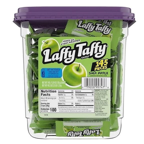 Laffy Taffy Candy, Sour Apple Flavor, 145 Pieces