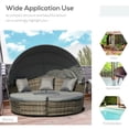 thumbnail image 5 of Barara King Patio Sofa Bed Set,Daybed Set,4-Piece Round Convertible Daybed, Outdoor PE Rattan Patio Wicker Sofa Set with 2 Chairs, Table, 3 Pillows, Gray, 5 of 11