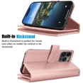 thumbnail image 4 of NJJEX Wallet Case for iPhone 15 6.1" 2023, for iPhone 15 Case, [9 Card Slots] PU Leather ID Credit Holder Folio Flip [Detachable] Kickstand Magnetic Phone Cover & Lanyard for iPhone 15 [Rose Gold], 4 of 6