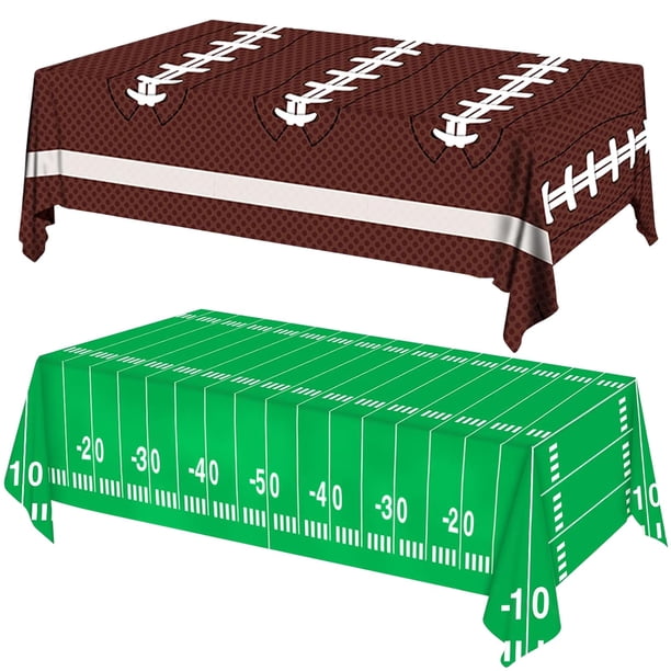 Mantel Cokoness de plástico para fiestas de fútbol, 54 x 108 pulgadas, paquete de 2