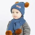 thumbnail image 4 of EIMELI Kids Hat Blue Baby Autumn Winter Cute Star Moon Pattern Hat Cap Scarf Set with Ear Protection, 4 of 5