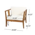 thumbnail image 3 of GDF Studio Saman Outdoor 4 Seater Acacia Wood Chat Set with Cushions, Teak and Beige, 3 of 13
