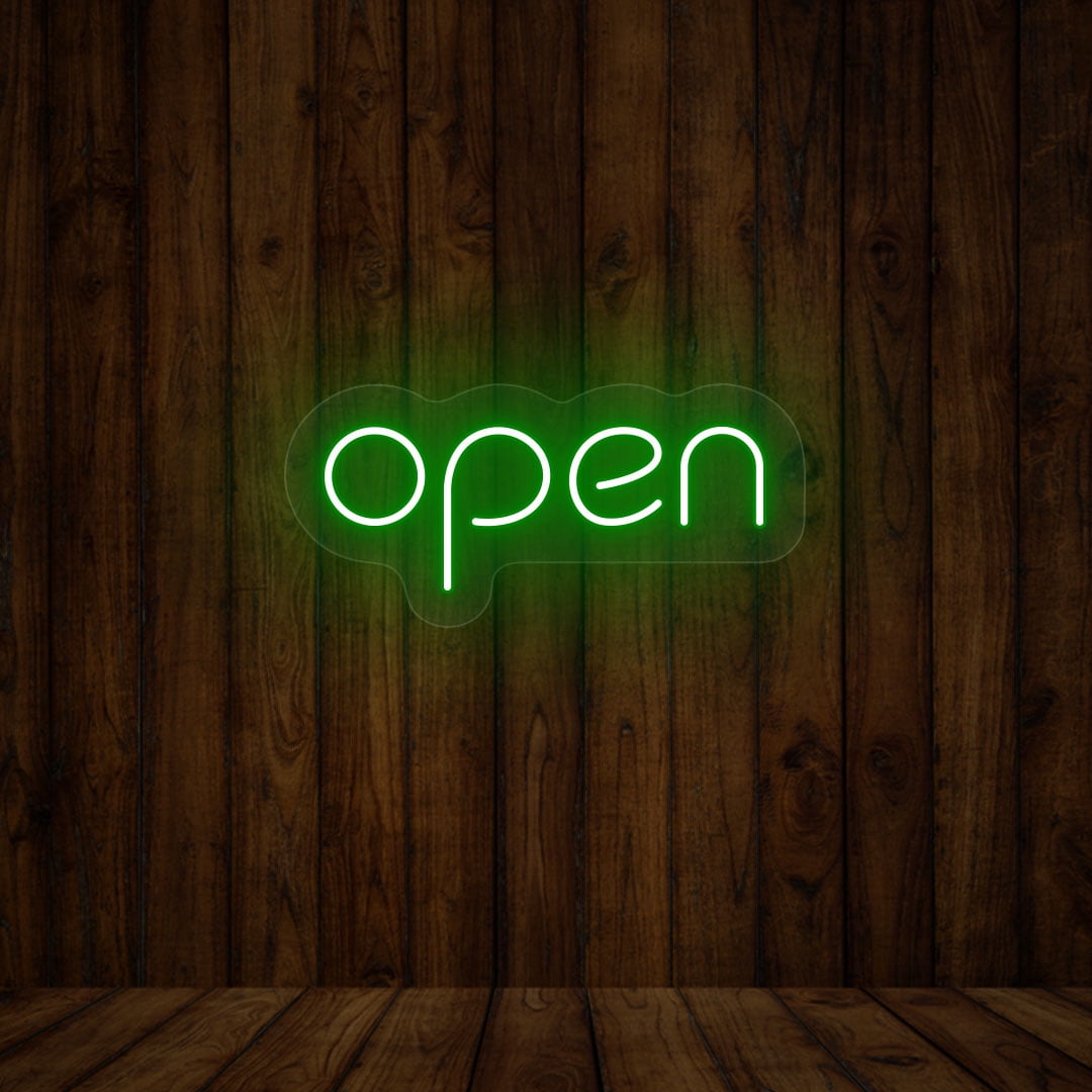 Open Single Color Sign (Iceblue, 14"(W)x6.5"(H))