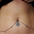 thumbnail image 3 of Body Chain Gorgeous Glamorous Belly Chain Adjustable Dangle Waist Chain with Navel Ring for Dancing Party Beach, 3 of 3
