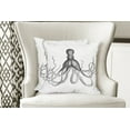 thumbnail image 4 of Ambesonne Octopus Throw Pillow Cover 2 Pack, Aquatic Animal Sketch, 18", White Charcoal Grey, 4 of 6