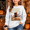 thumbnail image 2 of Venzia Women Cute Fall Sweatshirt, Retro Pumpkin Black Cat Cartoon Graphic Crewneck Casual Autumn Pullover Top, 2 of 6
