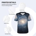 thumbnail image 3 of Hirioo The Galaxy for Men's Baseball T-shirt Shirts Short Sleeve Casual Summer Button Stretch T Shirts,Size S-4XL-4X-Large, 3 of 7