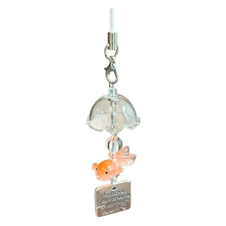 Keychain Dreamy Goldfish Wind Chime Phone Pendant DIY Creative Handmade Lanyard Multi-Color Design Portable Accessory for Phones and Bags
