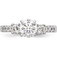 thumbnail image 4 of 14K White Gold Lab Grown Diamond Si1/Si2, G H I, 3-Stone Semi-Mount Eng R (Size 7) Made In India rm3031e-p/048-7wlg, 4 of 5