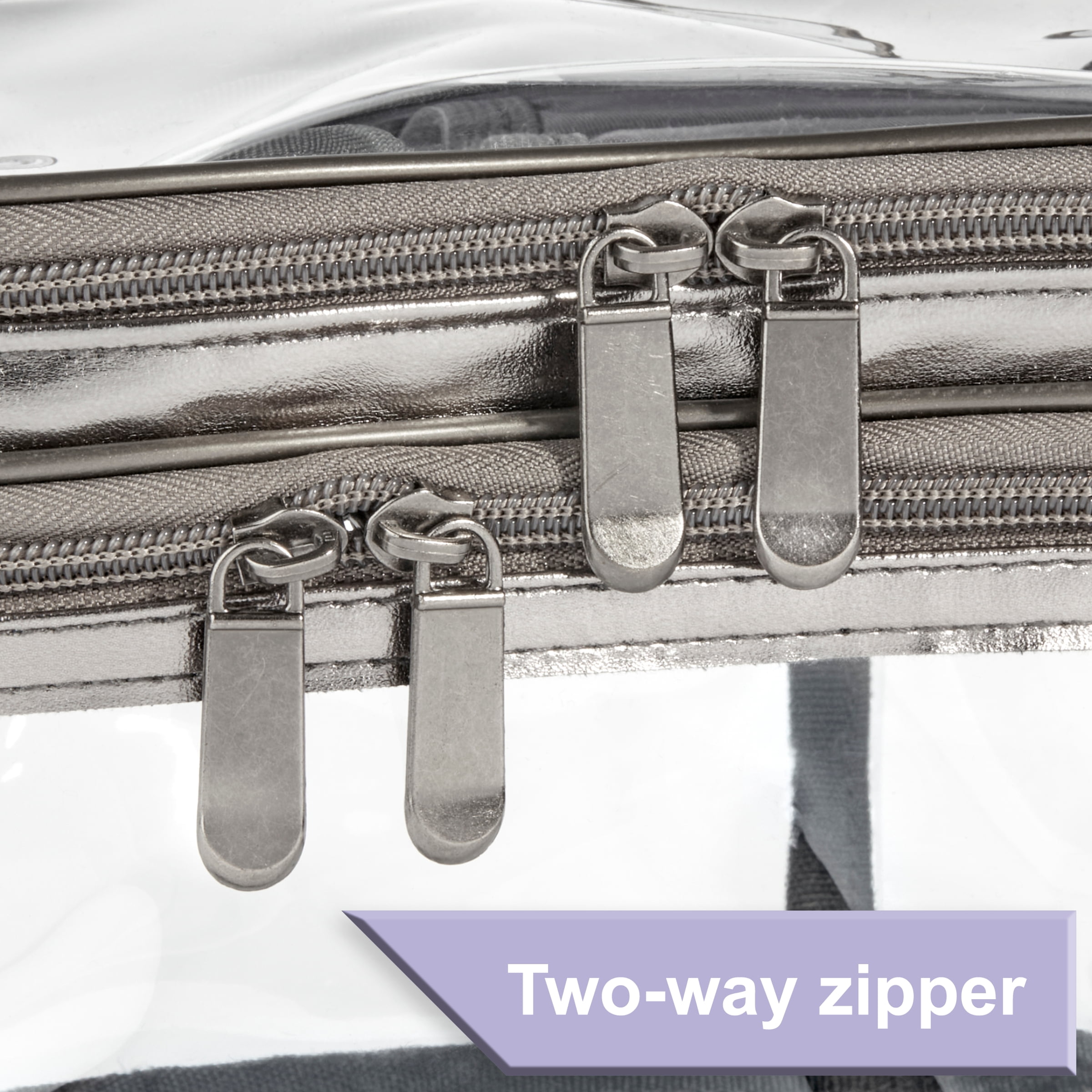 Makeup and Cosmetic PVC Train Case, Clear, 8.65" x 5.9" x 6"