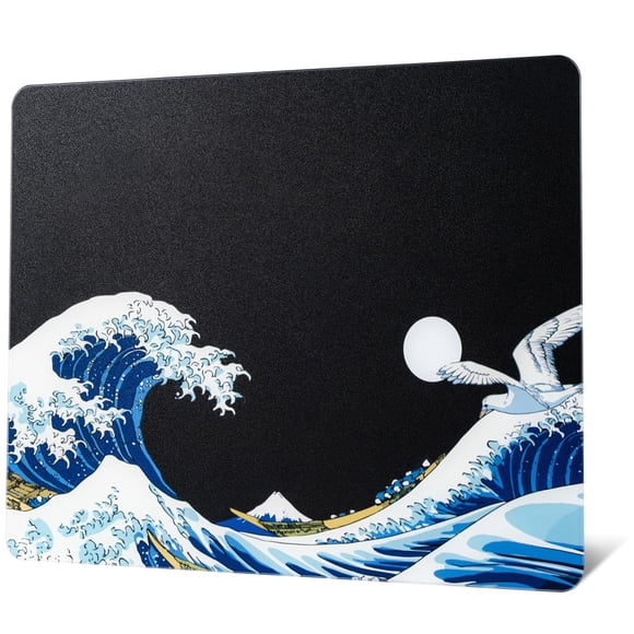 Alfombrilla de ratón de cristal GMKWTL XVX Black Coral Sea para juegos