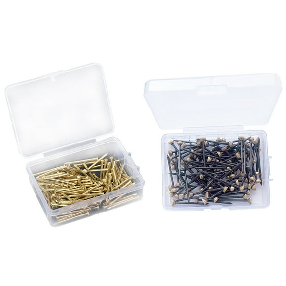 KAKOWELY 300 clavos de fijación para marcos de fotos, clavos de pared de hierro, pasador de cabeza de cobre para el hogar