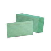 Ruled Index Cards 3 x 5, Green, 100/Pack