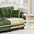 thumbnail image 6 of Harper & Bright Designs Chenille Loveseat Sofa with 2 Ottomans, Cloud Couch Chaise Lounge, 2 Seater Tufted Sectional Sofa with Deep Seat and 4 Pillows for Living Room, Green, 6 of 12