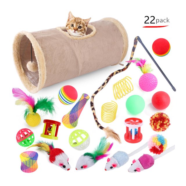 22 Piezas de Juguetes Colco para Gatos Tubo de Túnel de Juego