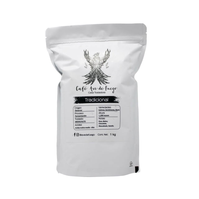 Café Ave de Fuego Tradicional Molido 1 kg.. | Café de Especialidad Mexicano de Veracruz | Proceso Fermentación | Variedades Catimor, Sarchimor y Obata | Altura 1 200 m