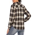 thumbnail image 4 of DondPO Long Sleeve Shirts Dress Shirts for Women Plaid Shirts For Women Long Sleeve Button Down Christmas Fall Jacket Womens Tops Flannel Shirt Brown XXL, 4 of 7