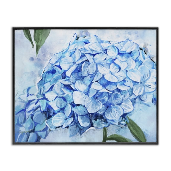 Stupell Industries French Country Blue Hydrangea Blossom Leaves Black Framed Giclee Art, 20 x 16, by Ziwei Li
