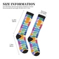 thumbnail image 5 of Socks Calf Pressure Socks Breathable Moisture Absorbent 11.8in×7.9in Full Print Designed For Hiking Walking Sports Aliceblue Colorful Houndstooth Hand-Drawn Sketch_1 3 Black, 5 of 8