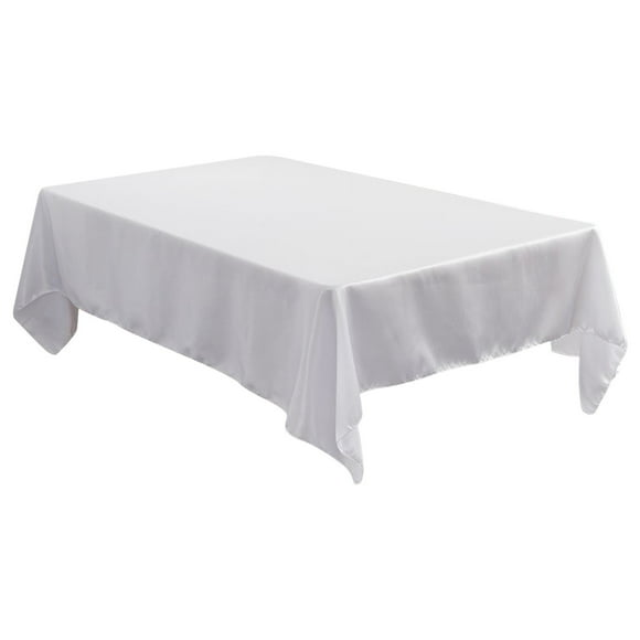 Nappe pour Hôtel, Banquet, Scène de Mariage en Couleur Unie, Rectangulaire, Satin Lisse Blanc - Nappe en Satin pour Salle à Manger Formelle et Événement