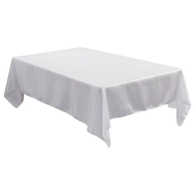 Product Category Table Cloth - Solid Color Rectangular Satin Table Cover for Hotel Banquet and Wedding White Smooth Finish Durable Easy Care