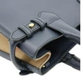 thumbnail image 4 of Pre-Owned Burberry Banner Small House Check Leather Tote Bag Navy Blue, 4 of 12