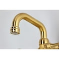 thumbnail image 2 of Kingston Brass KS312SB Kingston Double-Handle Wall Mount Bar Faucet, Brushed Brass, 2 of 7
