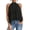 Black, variant on Women Tops Halter Neck Sleeveless Solid Color Pullover Tops Multi Layer Ruffle Hem Commuting Style Short Tops