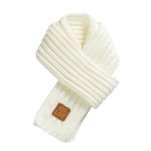 Yuarrent Bufanda pequeña para bebé, bufandas tejidas de hilo grueso para recién nacidos, silenciador de buena elasticidad, pañuelo infantil a Suministros térmicos Blanco Yuarrent HA059252-02