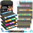 thumbnail image 2 of 120 Colors   Markers, Permanent Dual-Tip  Markers Set, Soft Brush Tip  Pens for Rock Painting, Canvas, Glass, , Ceramic, DIY Craft Art Supplies, Set of 60, 2 of 7
