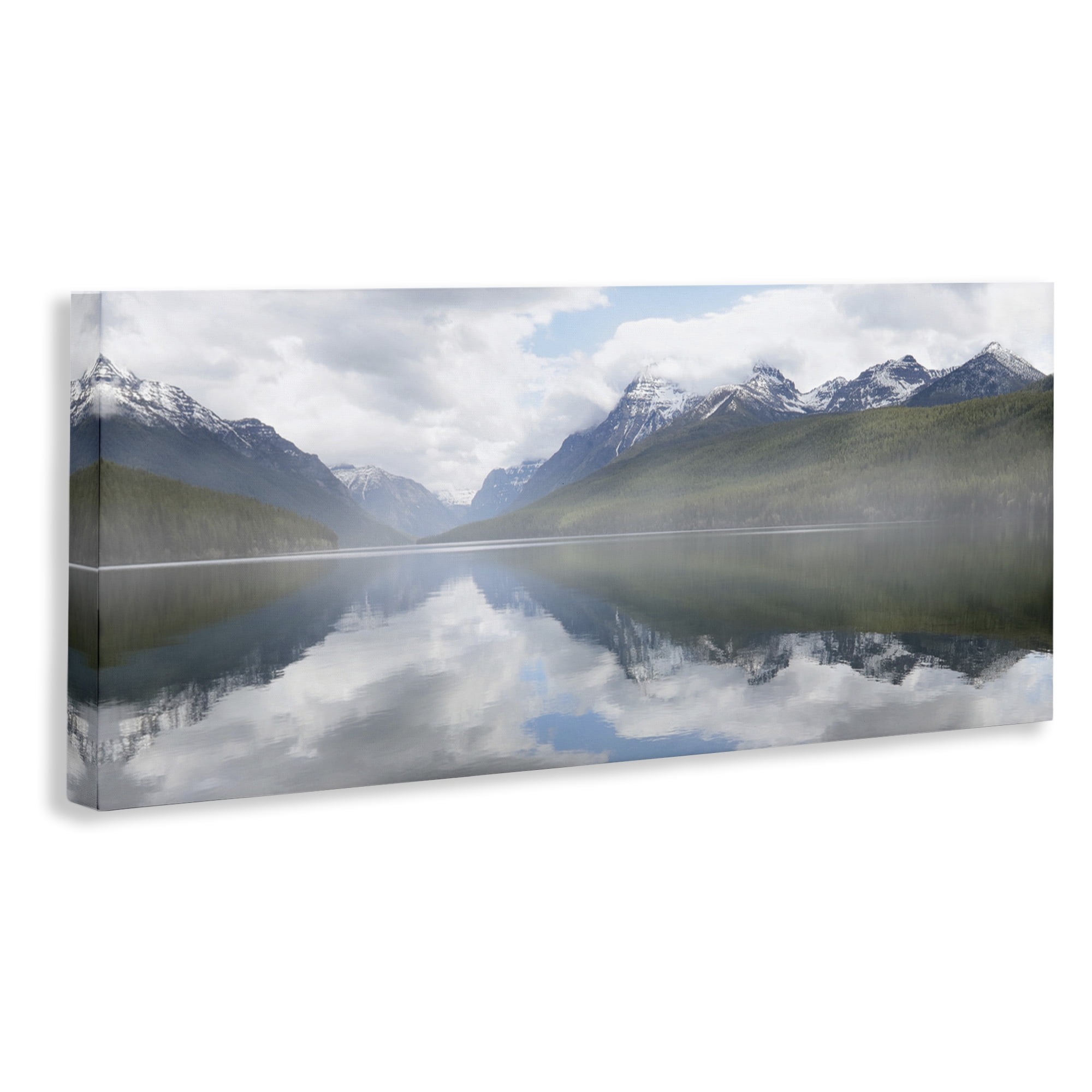 Stupell Industries Mountain Peak Reflections Landscape Photography Gallery Wrapped Canvas Art Print Wall Art, 30 x 13