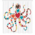 thumbnail image 3 of Ambesonne Octopus Shower Curtain, Shape with Hearts Love, 69"Wx84"L, Multicolor, 3 of 3