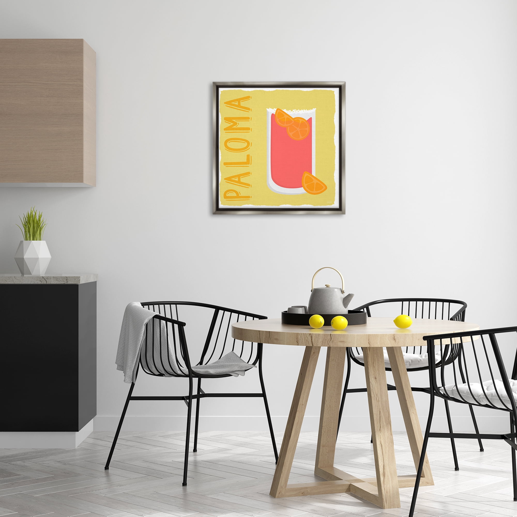 Stupell Industries Paloma Cocktail Drink Food & Beverage Painting Gray Floater Framed Canvas Art Print Wall Art, 25 x 25