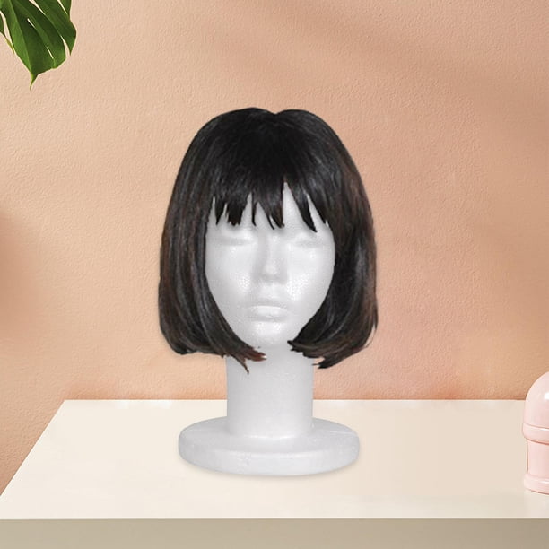 Tête De Mannequin En Mousse Pour Perruque – Hauteur 28cm, Blanc, Neuf
