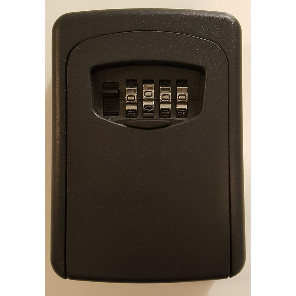 Key Storage Lock Box, Combination Lock Box, Wall Mounted Lock Box Black