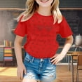thumbnail image 2 of XEGLSBU Shirts for Girls 5T Girls Fashion Casual Short Sleeve T Shirt with Prints Loose Fit Round Neck Top for Back to School Red Size 150, 2 of 3