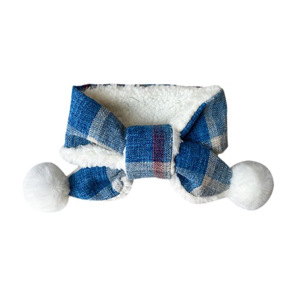 Lazsy Pet Dog Winter Neckwear Pet Accessory Easy to Wear Comfortable Thick Cotton Dog blue and S