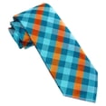 thumbnail image 5 of Scott Allan Men's Turquoise and Orange Necktie | Standard Size 3.3" Adult Tie, 5 of 7