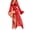 Red, variant on New Women Sexy Contrast Lace Net Belt Robe Bikini Short Shirt Beach Dress