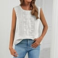 thumbnail image 2 of Women’s Pleated Sleeveless Top Breathable Cotton Linen Blend Casual Chic Vest White L, 2 of 9